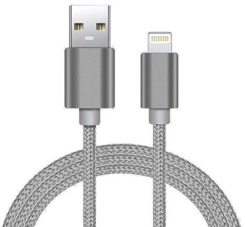 MOBISTAR iPhone Charger Cable 2M / 6.6FT - 3A iPhone Charger Nylon Braided Fast iPhone Charging Cable Lead for iPhone 14 13 12 11 Pro Max XR XS X 8 7 6s Plus 5s SE 2020 (Grey, 2M)