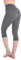 Leafigure Leggings Damen High Waist - 3/4 Leggins Blickdicht Grau für Sport Gym Yoga L-XL