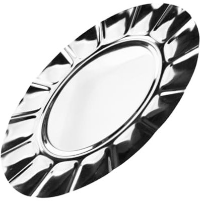 Milisten Stainless Steel Dessert Plate Charger Plates Decorative Dessert Plate Camping Plate Metal Salad Plates Cake Serving Tray Candy Plate Food Dish Spit Bone Disc Dinner Party re-usable