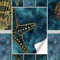 GRAZDesign Fliesenaufkleber Muscheln Blau Gold Bad Badezimmer, Fliesenbilder Set selbstklebend - 15x20cm / 20 Stück