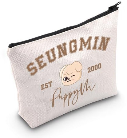 Korean Pop Gift K-Pop Group Merch Kpop Boys Group Est 2000 PuppyM Makeup Bag K-Pop Music Lover Gift (PuppyM Bag EU)