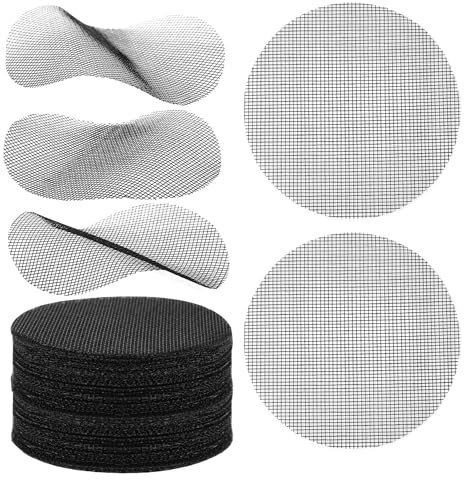 NQEUEPN 50pcs 4 Inch Flower Pot Hole Mesh Pad, Polyethylene Round Bonsai Mesh Drainage Screens Plant Pot Drainage Mesh Flower Pot Bottom Mesh Pad for Garden Potted Plants Prevent Soil Loss