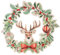 Logbuch-Verlag Weihnachten Türkranz aus Holz Weihnachtskranz für Tür & Wand Hirsch Mistel Weihnachtsdekoration Ø 29 cm
