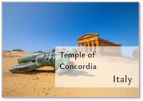 Tempel der Concordia, gefallene Statue des Ikarus, Valle Dei Templi (Tal der Tempel), UNESCO-Weltkulturerbe, hellenische Architektur, Agrigent, Sizilien, Italien, Kühlschrankmagnet