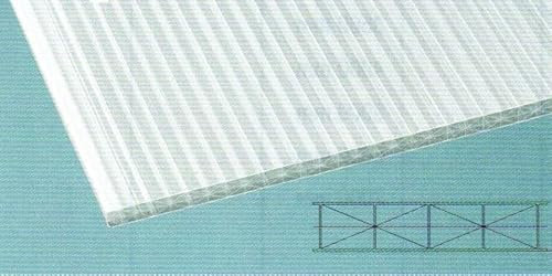 Polycarbonat Hohlkammerplatten - Stegplatten 16 mm - Fachwerk - hagelfest - UV - beständig ab 15,90 Euro/m² (weiß - opal, 2500 x 980)