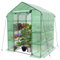 VOUNOT® Invernadero de Jardín 143x143x195 cm Vivero Casero Plantas Cultivo con Puerta Enrollable y Ventana, Invernadero Huerto Caseta de Jardín 8 Estantes para Plantas Macetas Flores, Verde