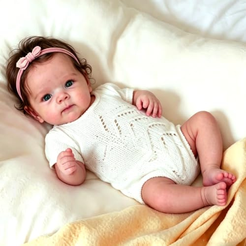 Anano Reborn Baby Mädchen, Reborn Baby Lebensecht 50cm Reborns Babypuppe Ganzkörper Reborns Puppe Echt Wie EIN Babys Waschbare (Land)