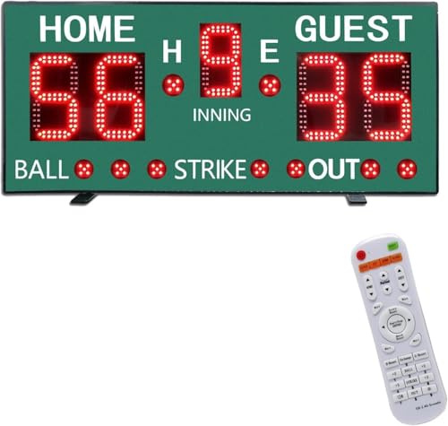 GAN XIN Anzeigetafel Elektronische, Digitale Anzeigetafel mit Fernbedienung Tragbare Digitale Scoreboard mit Innings Bällen Outs für Baseball