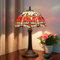 Blivuself Tiffany Lampe Libelle Stil Glasmalerei rote Lampe 12 Zoll Nachttischlampe Retro Metall Leselampen für Wohnheim Büro Kunsthandwerk antikes Dekor Akzent ästhetische Nachttischlampe