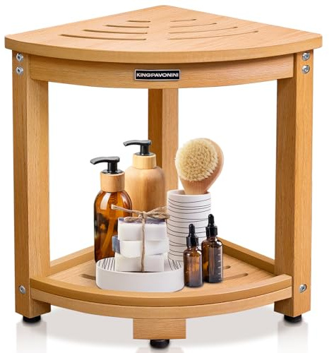 Eck-Duschhocker für Innendusche (Teak, Einheitsgröße)