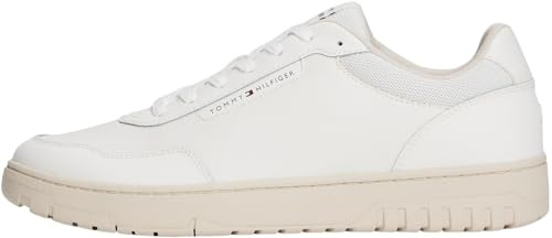 Tommy Hilfiger Men’s Basket Core Low Top Cupsole Trainers, White (Ecru), 10
