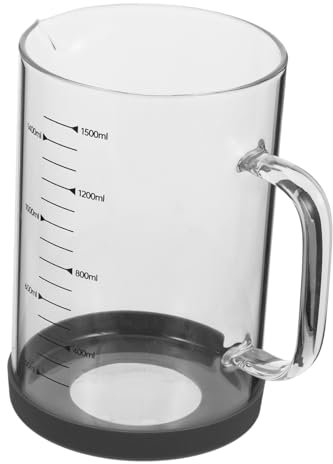 NAMOARLY Hochwertiger Messbecher Mit Henkel 1500ml Borosilikatglas Temperaturbeständig Ideal Für Flüssigkeiten Perfekt Zum Messen Von Wasser Ö Oder Zutaten Der Küche