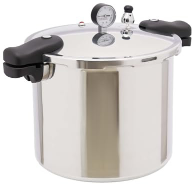 23 Quart - Olla a presión de aluminio (22 L, con manómetro digital, para todo tipo de fuegos)