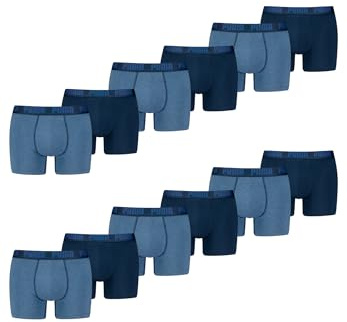 PUMA Boxer Boxershorts Men Herren Everyday Unterhose Unterwäsche 12er Pack, Farbe:007 - Denim, Bekleidungsgröße:M