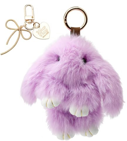 ZMDMAH Adorable Porte-Clés Lapin en Peluche, Pendentif en Forme de Nœud Suspendu Porte-clés Pompon, Accessoires Charme pour les Convient Aux Sacs à main Clés de Voiture Sacs à dos