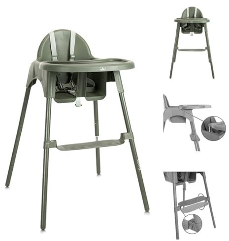 Lorelli Kinderhochstuhl Pesto Fußstütze verstellbar, 5-Punkt-Sicherheitsgurt grün