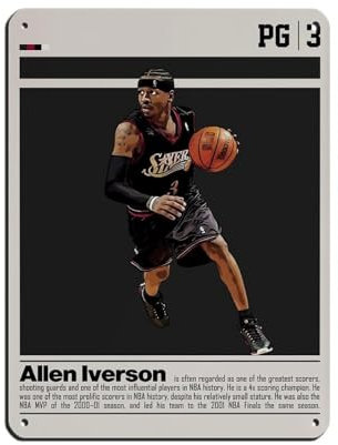 Allen Iverson Blechschild, Vintage, Metall, Pub, Club, Café, Bar, Zuhause, Wandkunst, Dekoration, Poster, 30 x 40 cm