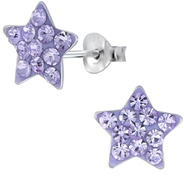 Monkimau Mädchen Ohrringe Stern | Ohrstecker aus 925 Sterling Silber | Kinderohrringe hypoallergen