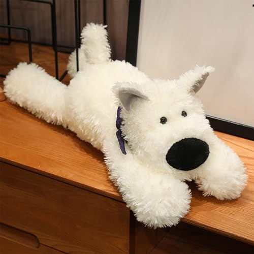 shownicer Plüschtier Hund Kuscheltier Stofftier Kawaii Hund Plüsch Kissen Spielzeug Geschenk für Erwachsene Kinder 3+ Jahre (Weiß, 65cm)