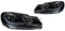OZCCH Auto-Styling-Scheinwerfer, kompatibel for VW Golf 6 MK6 Jetta R20, schwarzer Scheinwerfer im Samurai-Stil, 2009–2012, Scheinwerfer, DRL-Signalprojektor(All LED Black,RHD)