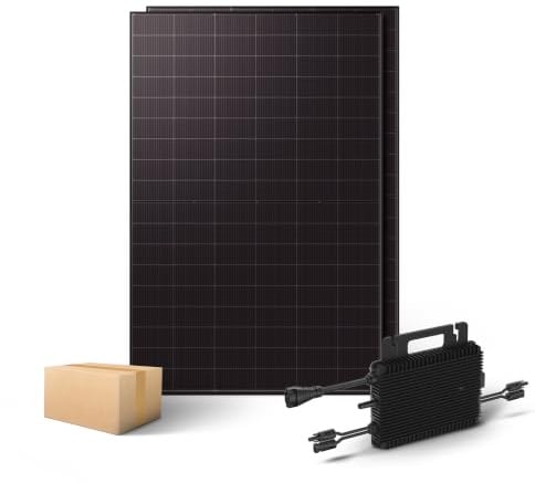Kleines Kraftwerk 1000W XL Balkonkraftwerk Komplettset – 0% VAT für Privatkunden – 800W Wechselrichter mit WiFi & Bluetooth, 2× 500W bifaziale Solarmodule, 5 m Kabel – Solaranlage