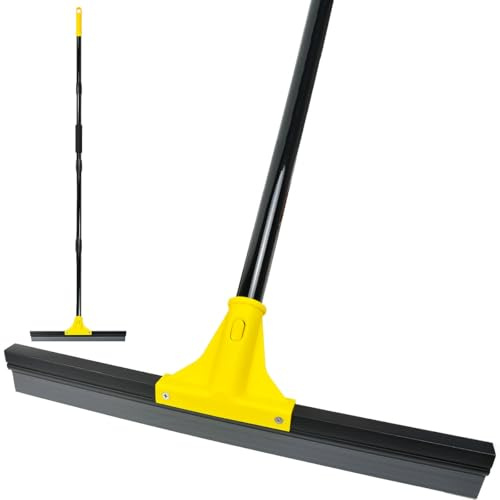 Byfoyif Balai Raclette Sol Large 44,2 cm, Raclette Douche Sol Démontable Long de 150 cm, Raclettes de Nettoyage de Poussières, Liquides et Poils d'animaux, pour Bois Dur Carrelage Cuisine Terrasse