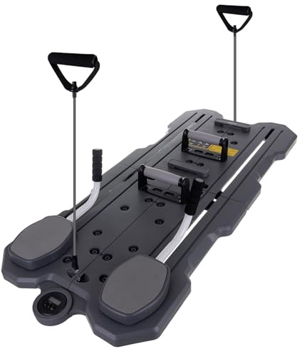 TRIZAND Pilates Reformer Board Alternative Pilates Board klappbar mit LCD Zähler rutschfeste Füße stahlverstärkt Widerstandsbänder Home Workout Ganzkörper Core für Anfänger und Fortgeschrittene