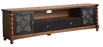 TEESONG TV-Möbel für Wohnzimmer, Massivholz, Spind, Bodenaufbewahrung, Retro, Unterhaltungszentrum