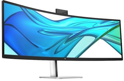HP 549pm - Serie 5 Pro - Monitor LED - Curvo - 124,5 cm (49) - 5120 x 1440 Dual Quad HD a 165 Hz - VA - 400 cd/m² - 4000:1-5 ms - HDMI, DisplayPort, USB-C - Nero, Argento (supporto)