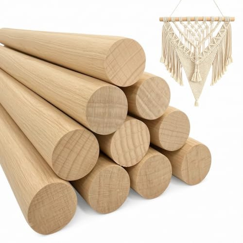 Tiges Rondes En Hêtre 20mm x 30cm – Lot De 10 Baguettes