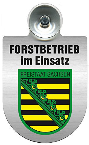 Einsatzschild Windschutzscheibe incl. Saugnapf - Forstbetrieb im Einsatz - 309374-incl. Regionen nach Wahl Farbe Region Freistaat Sachsen