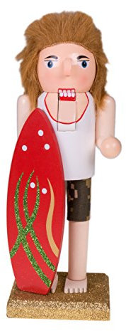 Clever Creations - Traditioneller Nussknacker mit Vielen Details - Festliche Weihnachtsdeko - perfekt für Regale & Tische - Sammlerstück aus 100 % Holz - 05-Surfer