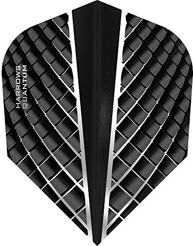 Harrows Quantum Dart-Flights, 100 Mikron, Standard, 3D-Effekt, 10 Sets (30) (schwarz)