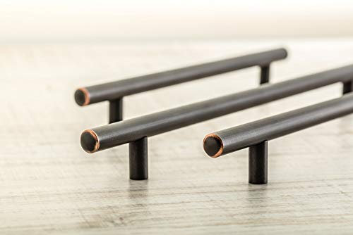 Solmer LTD T Bar Antique Copper Kitchen/Bedroom Cupboard Cabinet Doors/Drawer Handle - 160mm Hole Centres