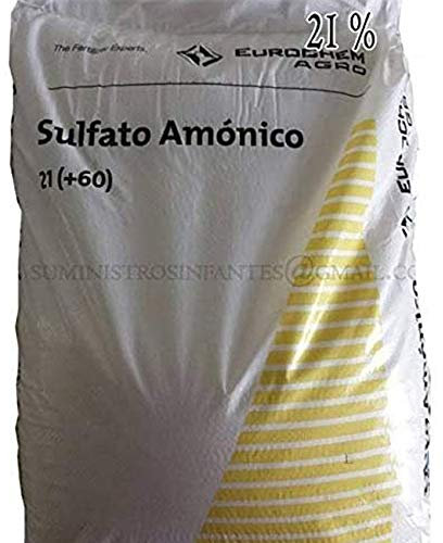 Suinga SULFATO AMONICO 21%, saco de 40 Kg de abono. El azufre es un nutriente indispensable en todos los cultivos