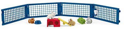 schleich 42500 Zuhause für Kaninchen und Meerschweinchen, für Kinder ab 3+ Jahren, FARM WORLD - Spielset