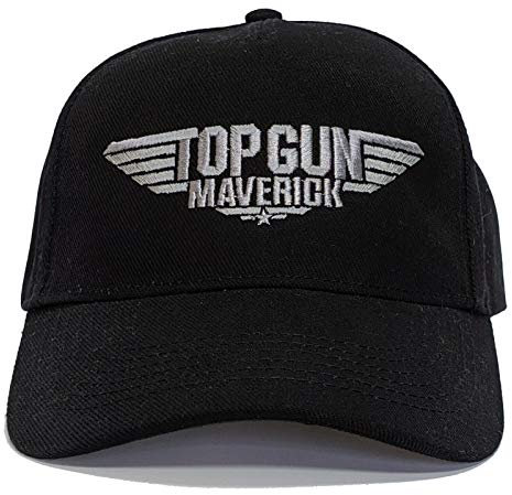 Top Gun Maverick bestickte Baseballkappe, Schwarz , Einheitsgröße