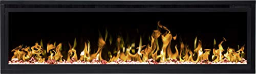 Chimenea eléctrica de pared LED / empotrable ROYAL 60 Aflamo - realista efecto llama de LED