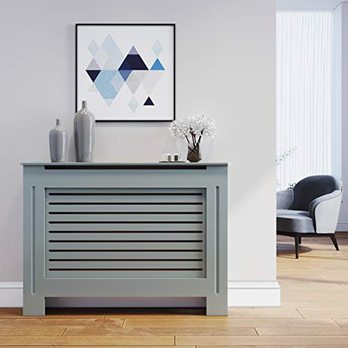 ELEGANT Radiator Cover Medium Modern Grey Painted Cabinet Radiator Shelve for Living Room/Bedroom/Kitchen,MEDIUM