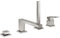 GROHE Eurocube - 4-Loch-Einhand-Wannenkombination (langelebige Oberfläche, Eigensicher gegen Rückfließen), supersteel, 19897DC1