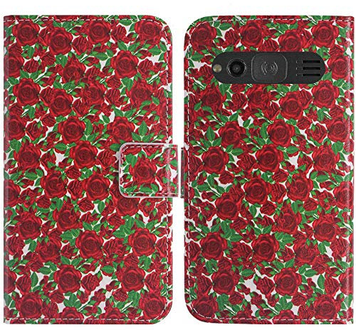 TienJueShi Rosa Flower Fashion Style Book Stand Flip PU Leather Magnet Card slot Protector Phone Case For Doro 1370 2.4 inch Cover Etui Wallet