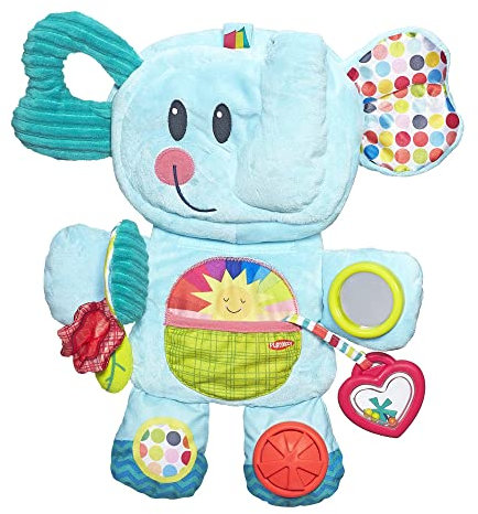 Playskool Entdeckerspaß Elefant, Stoffspielzeug für Babys in der Bauchlage ab 3 Monaten, Blau (Amazon Exclusive)