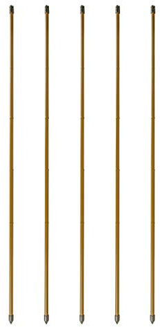 Windhager Lot de 5 Tuteurs en Acier Aspect Bambou - Tuteur en Acier - Support pour Plantes grimpantes - Tuteurs à tomates - Marron - 150 cm - 89136