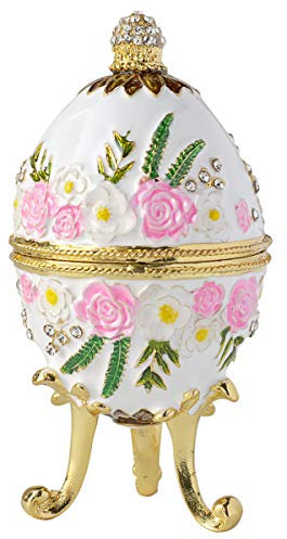 Apropos Schmuckkästchen Fabergé-Ei mit reichhaltiger Emaille und funkelnden Strasssteinen, handbemalt