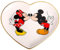 Disney Plateau à bijoux en céramique Mickey et Minnie Mouse en forme de cœur