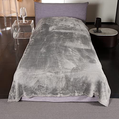 Kanguru Bed,Tagesdecke Fluffy, Fleecedecke für Einzelbett, Extra weich Mikrofaser kuscheldecke, GRAU, 130x230cm, sommerdecke, kinderzimmer Plaid