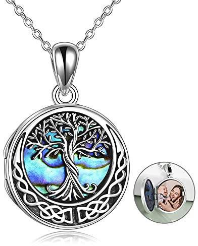 YAFEINI Halskette mit Medaillon aus Sterlingsilber mit Lebensbaum, für Bilder und Schmuck