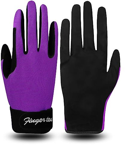 Finger Ten Reithandschuhe Kinder Mädchen Jungen Sommer Reiterhandschuhe Kinderreithandschuhe Reitsport Handschuhe Wert 1 Paar Fuchsie L, Reiter Fahrradhandschuhe für 5-13 Jahre Kind