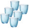 Emilja® 6 Wassergläser Whiskyglas 29cl Line Blau Saftglas Beisstellglas