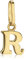 NKlaus Kettenanhänger kleiner Buchstabe R 333 Gelb Gold 8 Karat 6x6mm Kinder Alphabet Amulett 1348